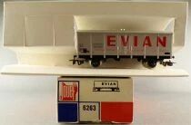 Jouef 6263 Ho Sncf Wagon Couvert M&eacute;tallique 2 Essieux Evian Boite Tricolore