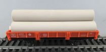 Jouef 644 Ho Sncf Ocem Flat Wagons 2 axles with Tubes Mint no Box