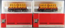 Jouef 6450 Ho Sncf 2 Wagons Plat à Bords Bas & 2 Containers Bailly Boite Rouge