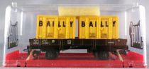 Jouef 6450 Ho Sncf Flat Wagons 2 axles with 2 Bailly Containers Crystal Box