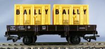 Jouef 6450 Ho Sncf Flat Wagons 2 axles with 2 Bailly Containers Crystal Box