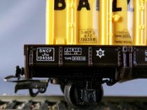 Jouef 6450 Ho Sncf Flat Wagons 2 axles with 2 Bailly Containers Crystal Box