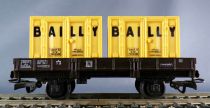 Jouef 6450 Ho Sncf Flat Wagons 2 axles with 2 Bailly Containers Crystal Box