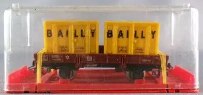 Jouef 6450 Ho Sncf Flat Wagons 2 axles with 2 Bailly Containers Showcase Box 2