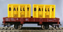 Jouef 6450 Ho Sncf Flat Wagons 2 axles with 2 Bailly Containers Showcase Box 2