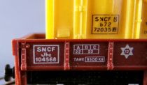 Jouef 6450 Ho Sncf Flat Wagons 2 axles with 2 Bailly Containers Showcase Box 2