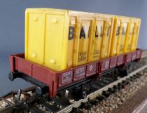 Jouef 6450 Ho Sncf Flat Wagons 2 axles with 2 Bailly Containers Showcase Box 2