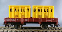 Jouef 6450 Ho Sncf Flat Wagons 2 axles with 2 Bailly Containers Showcase Box 2