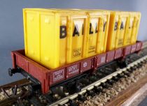 Jouef 6450 Ho Sncf Flat Wagons 2 axles with 2 Bailly Containers Showcase Box 2