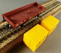 Jouef 6450 Ho Sncf Wagon Plat &agrave; Bords Bas Jho & 2 Containers Bailly Boite Rouge