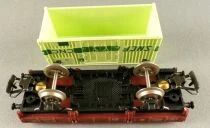 Jouef 6454 Ho Sncf Flat Wagon 2 Axles Ocem Jho with a Sncf Cnc Container in Red Box