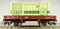 Jouef 6454 Ho Sncf Wagon Plat &agrave; Bords Bas 2 Essieux Ocem Jho & Conteneur Sncf CNC Boite Rouge