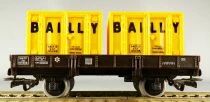 Jouef 645B Ho Sncf Flat Wagons 2 Axles Ocem Jho with 2 Bailly Containers Red Sleeve Box