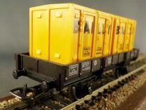 Jouef 645B Ho Sncf Flat Wagons 2 Axles Ocem Jho with 2 Bailly Containers Red Sleeve Box
