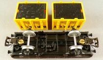 Jouef 645B Ho Sncf Flat Wagons 2 Axles Ocem Jho with 2 Bailly Containers Red Sleeve Box