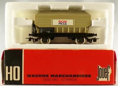 Jouef 6490 6435 Ho Sncf Wagon Tr�mie 2 Essieux C�r�ales Rhone Progil Boite Rouge