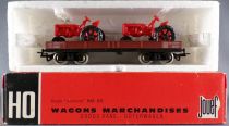 Jouef 6520 B Ho Sncf Wagon Plat à bogies 2 Tracteurs Agricoles sans Boite