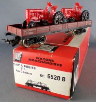 Jouef 6520 B Ho Sncf Wagon Plat à bogies 2 Tracteurs Agricoles sans Boite