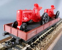 Jouef 6520 Ho Sncf Wagon Plat à bogies 2 Tracteurs Agricoles sans Boite