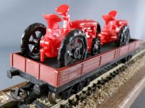 Jouef 6520 Ho Sncf Wagon Plat à bogies 2 Tracteurs Agricoles sans Boite
