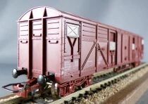 Jouef 6531 Ho Sncf Covered Wagon Gas Type with bogies Mint in Red Box