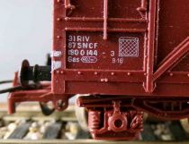 Jouef 6531 Ho Sncf Covered Wagon Gas Type with bogies Mint in Tricolour Box