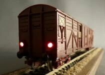 Jouef 6531 Ho Sncf Wagon Couvert &agrave; Bogies Type Gas Eclairage Feux Rouges Fin de Convoi sans boite