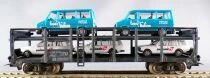 Jouef 6540 Ho Sncf Wagon Porte-Auto Stva Gris Bleu 3 Opel Kadett & 2 Citro&euml;n C25 sans Boite