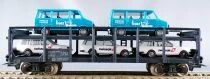 Jouef 6540 Ho Sncf Wagon Porte-Auto Stva Gris Bleu 3 Opel Kadett & 2 Citro&euml;n C25 sans Boite