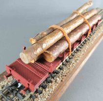 Jouef 6550 Ho Sncf TP Stake Wagon with Bogies Ro2yw 194921 Brown Logs no Box