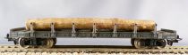 Jouef 6550 Ho Sncf TP Stake Wagon with Bogies Ro2yw 194921 Grey Logs Showcase Box