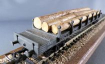 Jouef 6550 Ho Sncf Wagon Plat à Ranchers TP à Bogies Ro2yw 194921 Gris Grumes Boite Vitrine