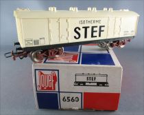 Jouef 6560 Ho Sncf Smooth Sides Fridge Wagon with bogies Cie Stef with Tricolours Box