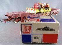 Jouef 6581 Ho Sncf Flat Wagon Type SSyw with Hanomag Mint Tricolour Box