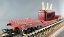 Jouef 6582 Ho Sncf Flat Wagon SSyw Brown with Electric Transfo no Box