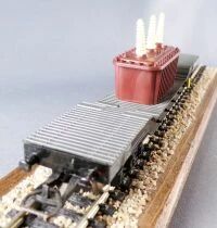 Jouef 658C Ho Sncf Wagon Plat Surbaiss&eacute; SSyw 420212 Gris avec Transformateur
