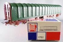 Jouef 6752 Ho Sncf Flat Wagon with Backs Green Canvas Cover MIB
