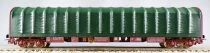 Jouef 6752 Ho Sncf Flat Wagon with Backs Green Canvas Cover MIB