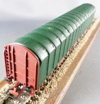 Jouef 6752 Ho Sncf Flat Wagon with Backs Green Canvas Cover MIB