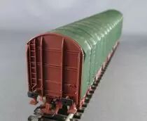 Jouef 6752 Ho Sncf Wagon Plat &agrave; Dossiers B&acirc;ch&eacute; Type Rils 216