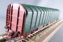 Jouef 6752 Ho Sncf Wagon Plat à Dossiers Bâché Type Rils Boite Bleue