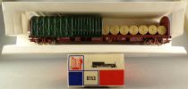 Jouef 6753 Ho Sncf Flat Wagon with Half Open Canvas Cover Near Mint in Tricolour Box