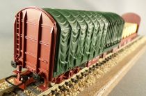 Jouef 6753 Ho Sncf Flat Wagon with Half Open Canvas Cover Near Mint in Tricolour Box