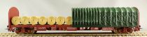 Jouef 6753 Ho Sncf Flat Wagon with Half Open Canvas Cover Near Mint in Tricolour Box