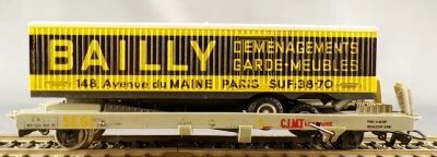 Jouef 6965 Ho Sncf Wagon Plat Segi � Poche Kangourou Remorque Routi�re Bailly 2