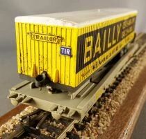Jouef 6965 Ho Sncf Wagon Plat Segi &agrave; Poche Kangourou Remorque Routi&egrave;re Bailly 2
