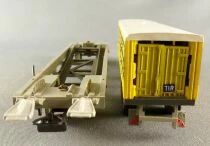 Jouef 6965 Ho Sncf Wagon Plat Segi &agrave; Poche Kangourou Remorque Routi&egrave;re Bailly