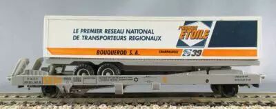 Jouef 696900 Ho Sncf Wagon Plat � Poche Kangourou Remorque Routi�re France Etoile sans Boite