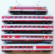 Jouef 8435 5341 8641 8642 5343 Ho Sncf TEE Grand Confort Train Set Loco CC 6505 & 4 Cars Lighting Boxed