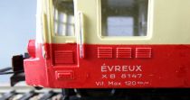 Jouef 851 Ho Sncf Remorque XB 8147 Evreux Autorail Unifié 300CV Picasso